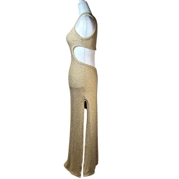 DEVON WINDSOR Maxine Dress in Marigold X-Small New Womens Knit Cut out Maxi Gown - Picture 8 of 16